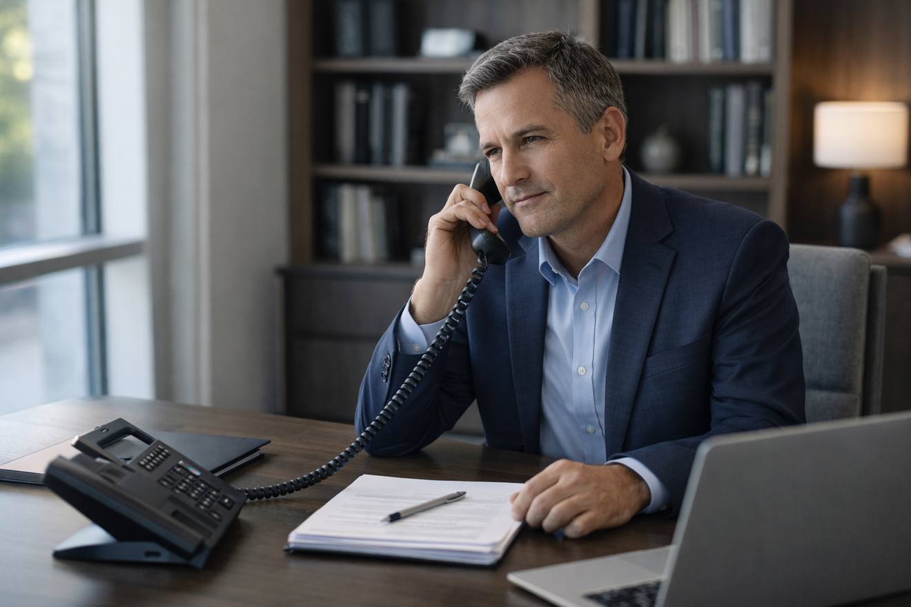 Law office phone consultation for an urgent injury case