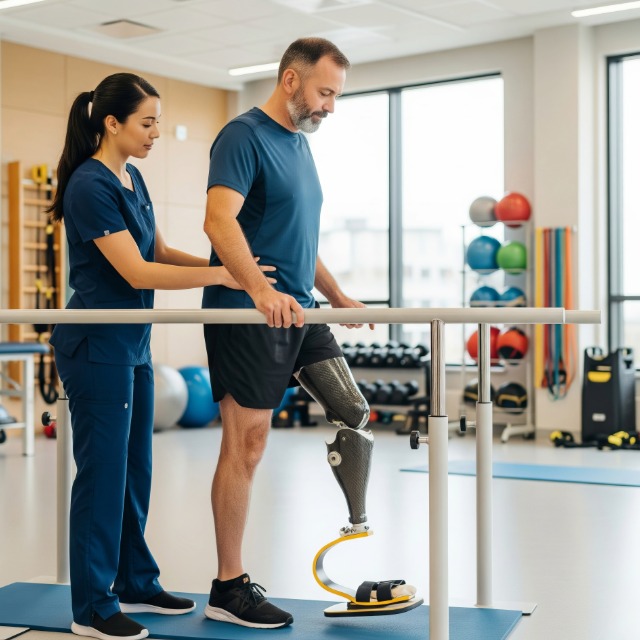 Prosthetic rehabilitation and gait training after amputation