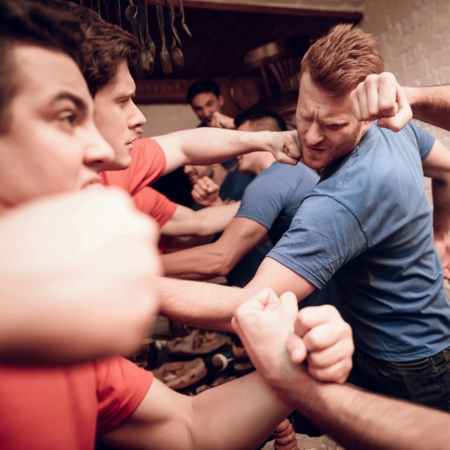 Physical bar fight involving bouncer force review
