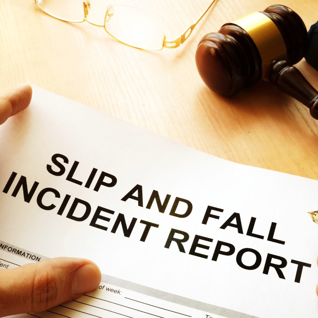 Incident report and evidence for a slip and fall claim