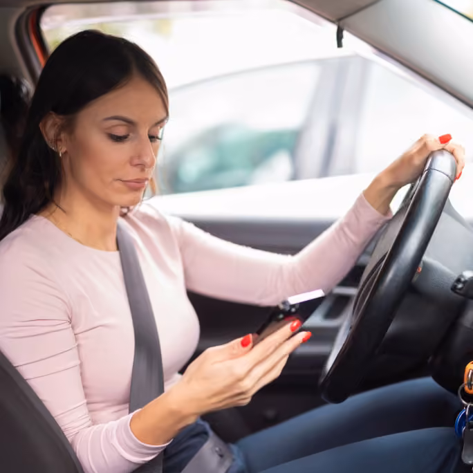 Driver distracted by a text message before a serious crash
