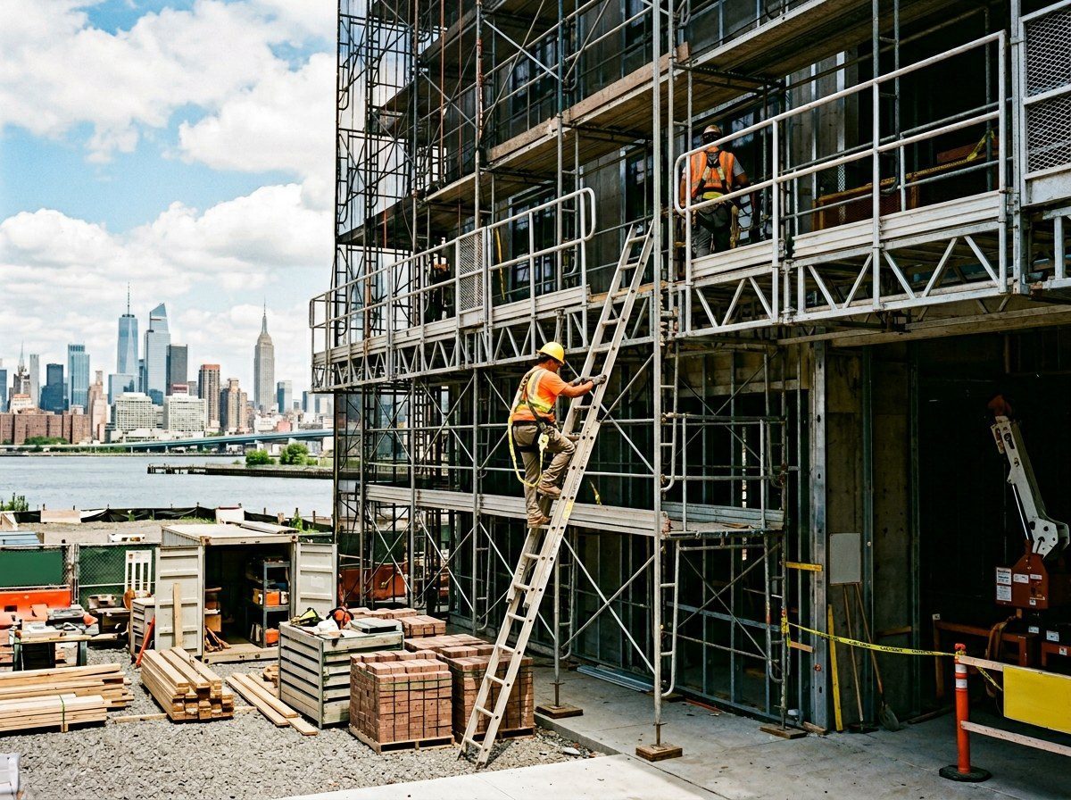 Construction and elevation-related workplace incident setting